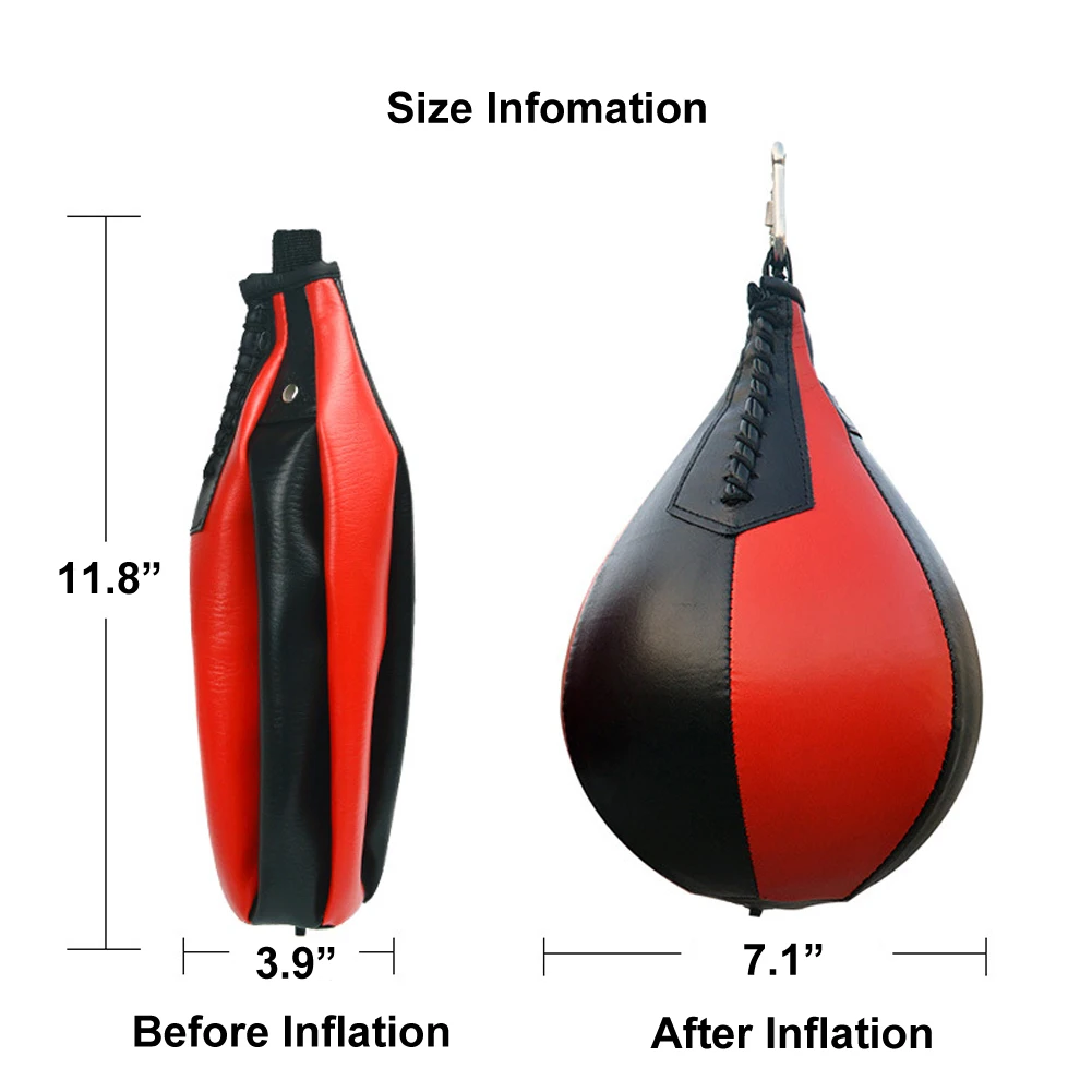 New Professional PU Boxing Speed Balls Punch Bag Pear Sports Punching Bag Fitness Workout MMA Training Equipment Tools Black Red