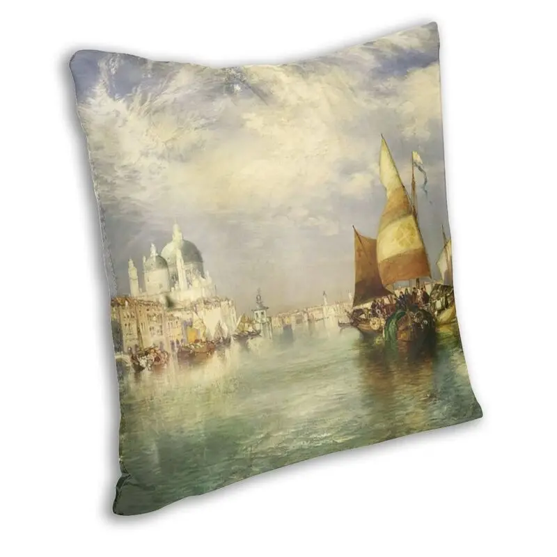 Thomas Moran Venetian Grand Canal Cushion Cover Beautiful Landscape Painting Floor Pillow Case for Car Pillowcase Decoration