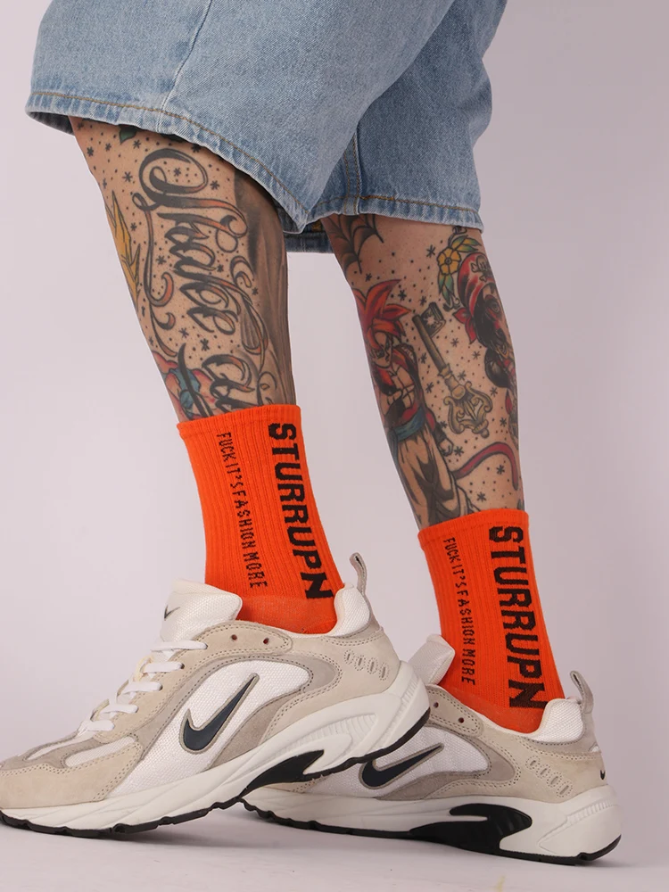 Korea Harajuku INS Simple Letters Joker Thin Hose Men SOCKS Street Trend Fashion Couple Cotton Women In the stockings