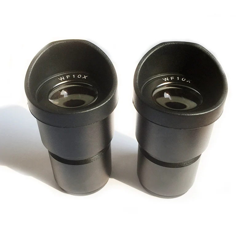 Pair Wide Field Eyepiece Optical Lens for Stereo Microscope with Mounting Diameter 30mm or 30.5mm Rubber Eye Cups WF5X WF10X