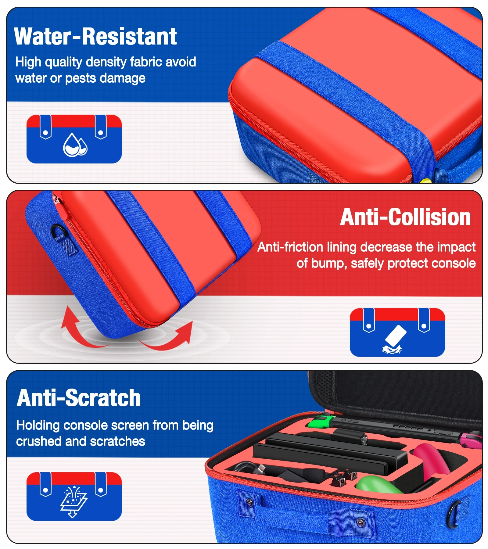 Mais novo grande bolsa de viagem carring para nintendo switch ns console portátil armazenamento caso protetor saco para interruptor acessórios do jogo