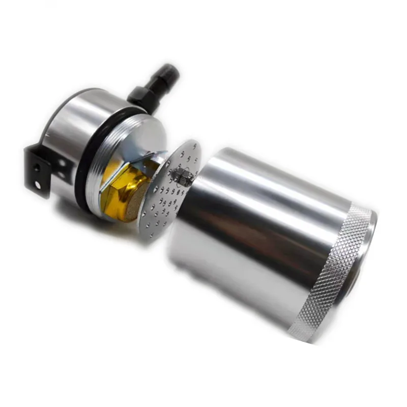 SPSLD Durable Racing Baffled 2-Port Oil Catch Can Tank Auto Vehicle Replacement Air-Oil Separator Waste Gas Oil Recover Pot