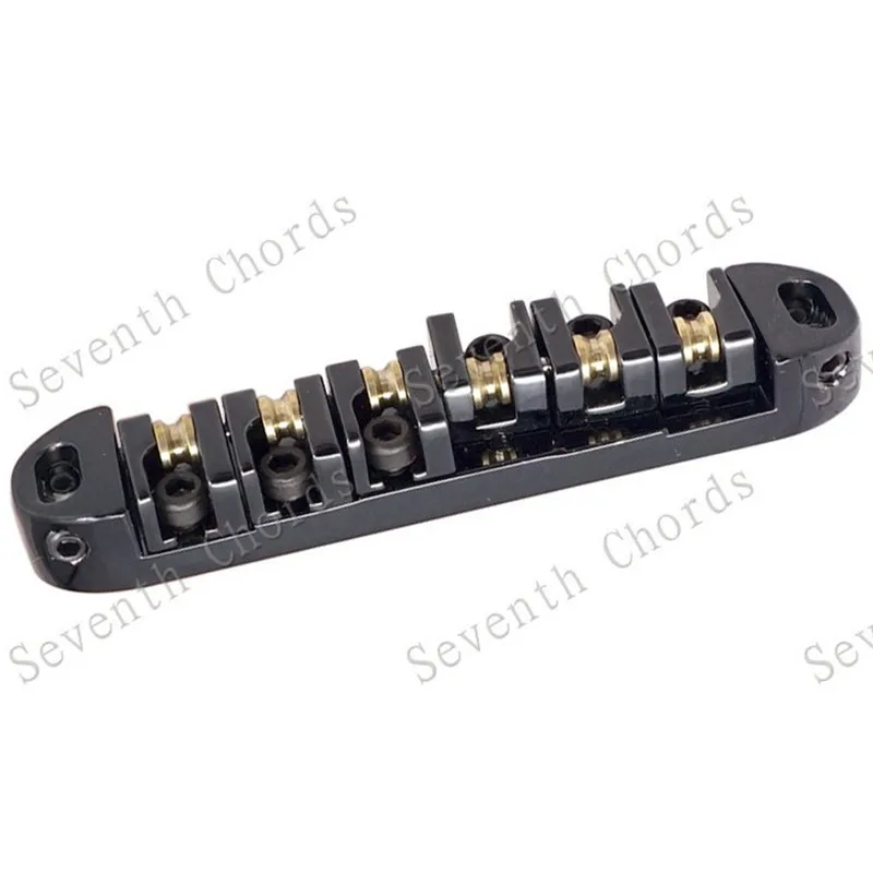 EIN Satz Rollensattel E-Gitarre Brücke Saitenhalter Zubehör Teile Musikinstrument Schwarz Kleine Bolzen & Anker – Detail 6