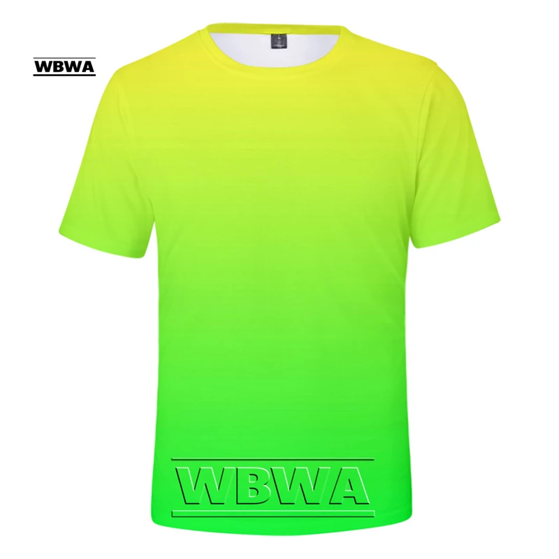 Neon T-Shirt Men/Women Summer green T shirt Boy/Girl Solid Colour Tops Rainbow Streetwear Tee Colourful 3D Printed Kids shirt