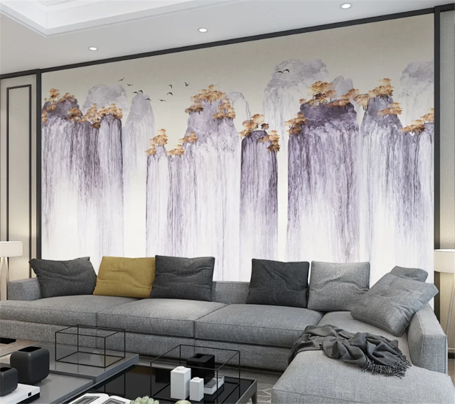 

wellyu Customized Wallpaper 3d Chinese Simple Landscape Living Room Sofa TV Background Living Room Bedroom Background Wallpaper