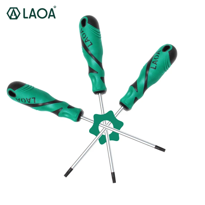 LAOA 9PCS Torx Screwdriver Set S2 Middle hole Torx Hexangular Screwdriver Bolt Driver Special Screwdrivers