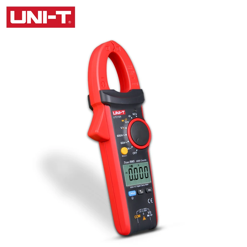 UNI-T True RMS Digital Clamp Meter UT216A UT216B UT216C UT216D 600A MAX/MIN/Relative Modes NCV Flashlight  VFC  Inrush Current