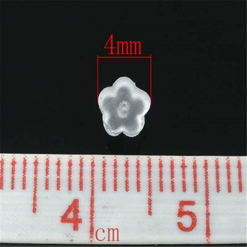 1000 PCs Doreen Box Rubber Back Earring Stoppers Findings Flower White Color Earrings Jewelry Accessories 4x4mm (B06315)