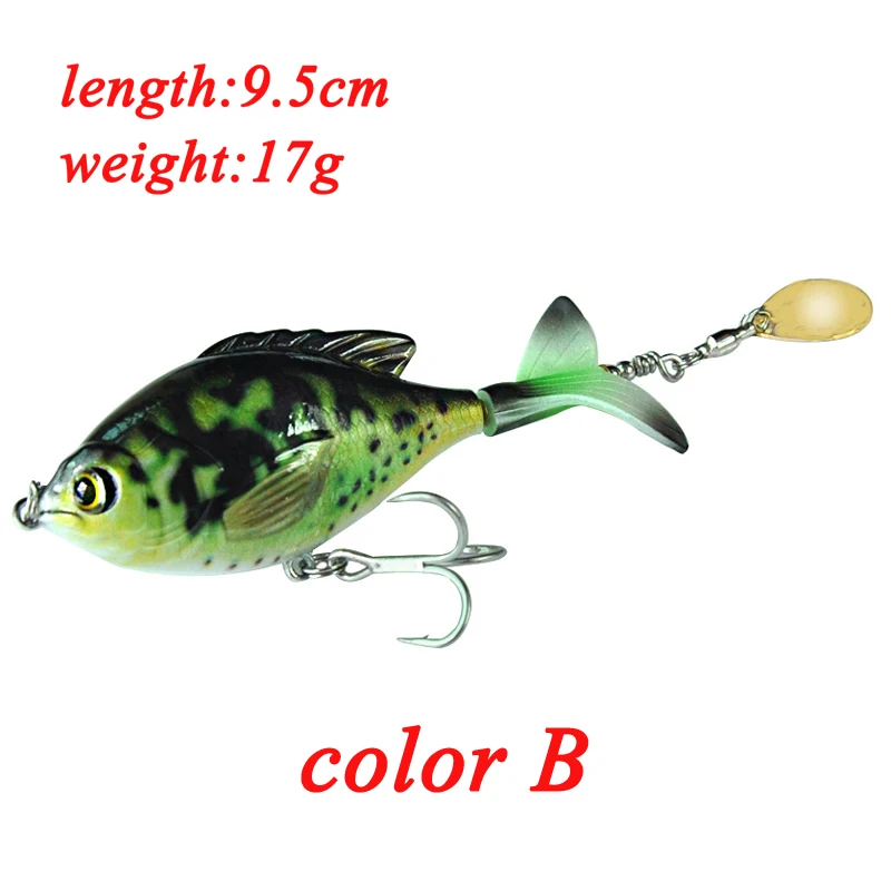 POETRYYI 2020 Sản Phẩm Mới Xoay Đuôi Popper Dụ 9.5Cm 17G Topwater Chao Đảo Mồi Câu Cá Bass Câu Cá