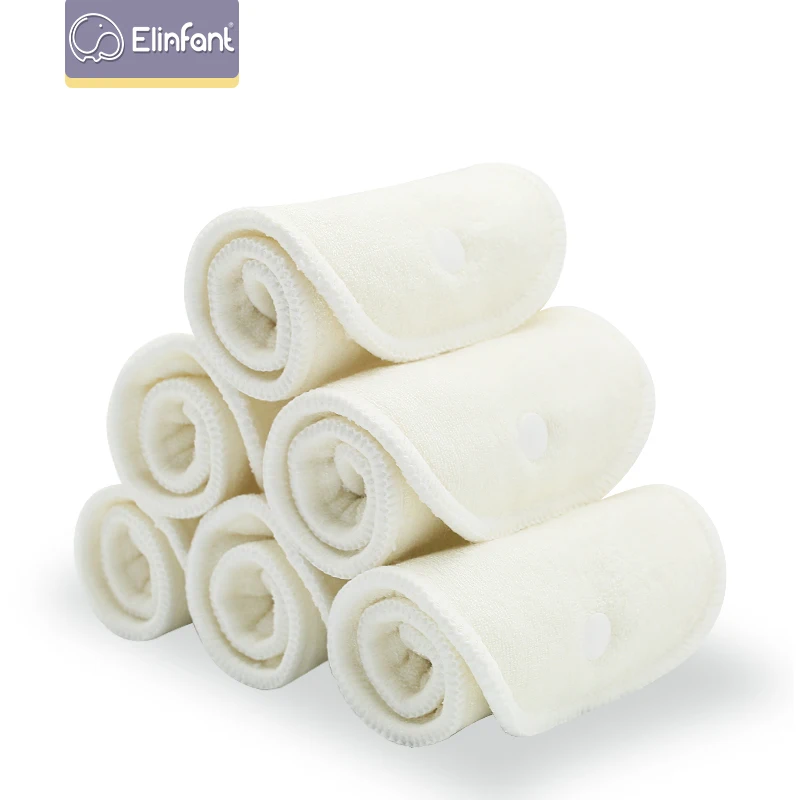 Elinfant 5/10 adet/Set 2 katmanlar bambu & 2 katmanlar mikrofiber yenidoğan astar eklemek için bebek bezi yıkanabilir kullanımlık Nappy