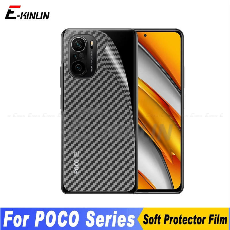 5pcs 3D Carbon Fiber Back Cover Screen Protector Film For XiaoMi POCO M6 M5s M5 F5 F4 F3 M4 X5 X4 X3 GT NFC M3 M2 F2 Pro F1 X2