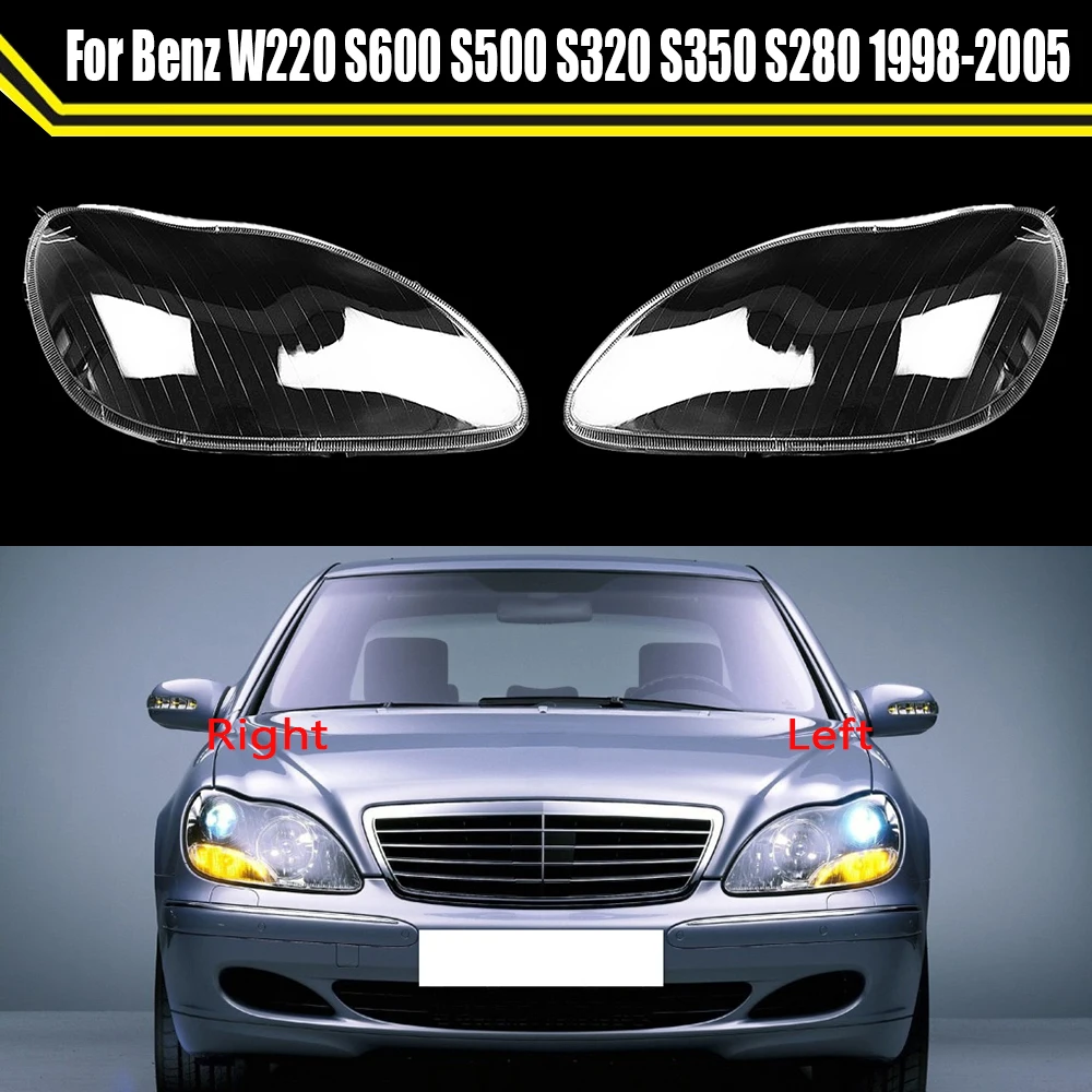 Osłona klosza przedniego reflektora samochodowego Szklana osłona klosza reflektora do Mercedes-Benz W220 S600 S500 S320 S350 S280 1998-2005