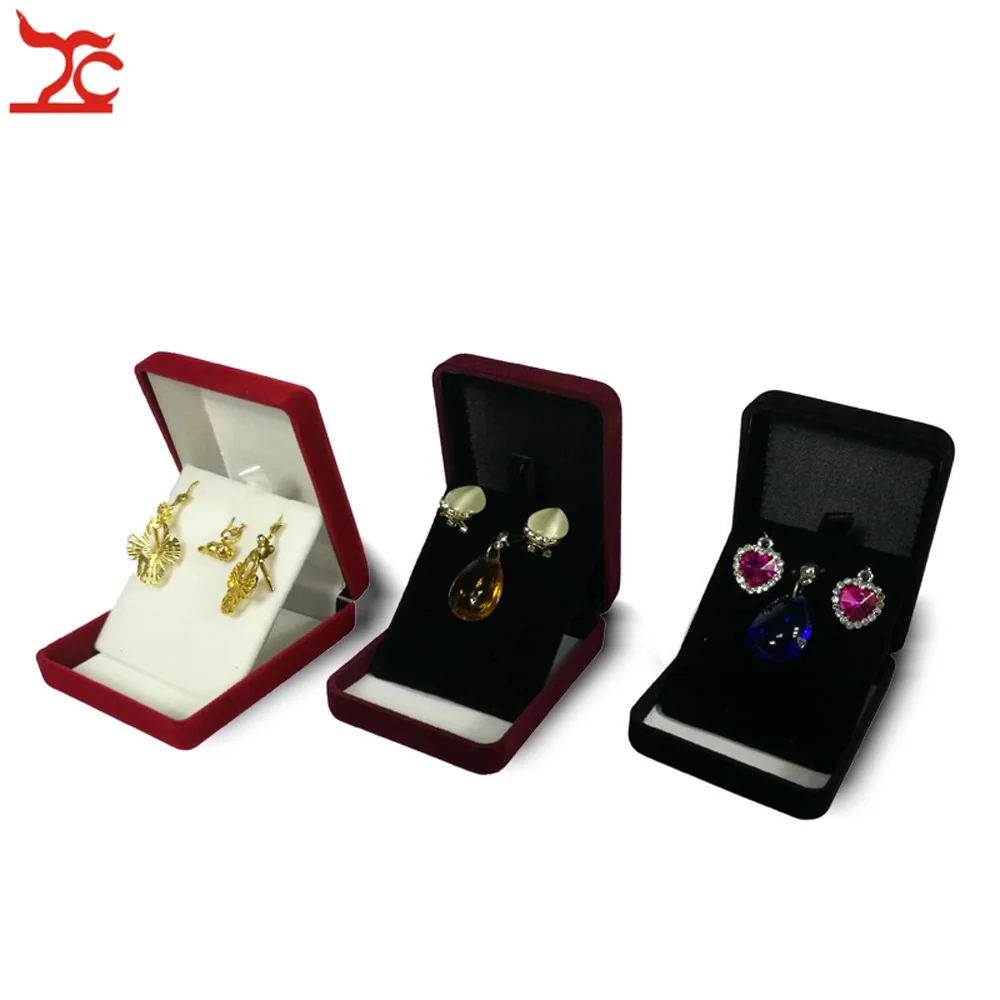 20Pcs/Lot Velvet  Jewelry Display Case 3 Colors Stud Earring Storage Box Pendant Organizer Holder Gift  Container