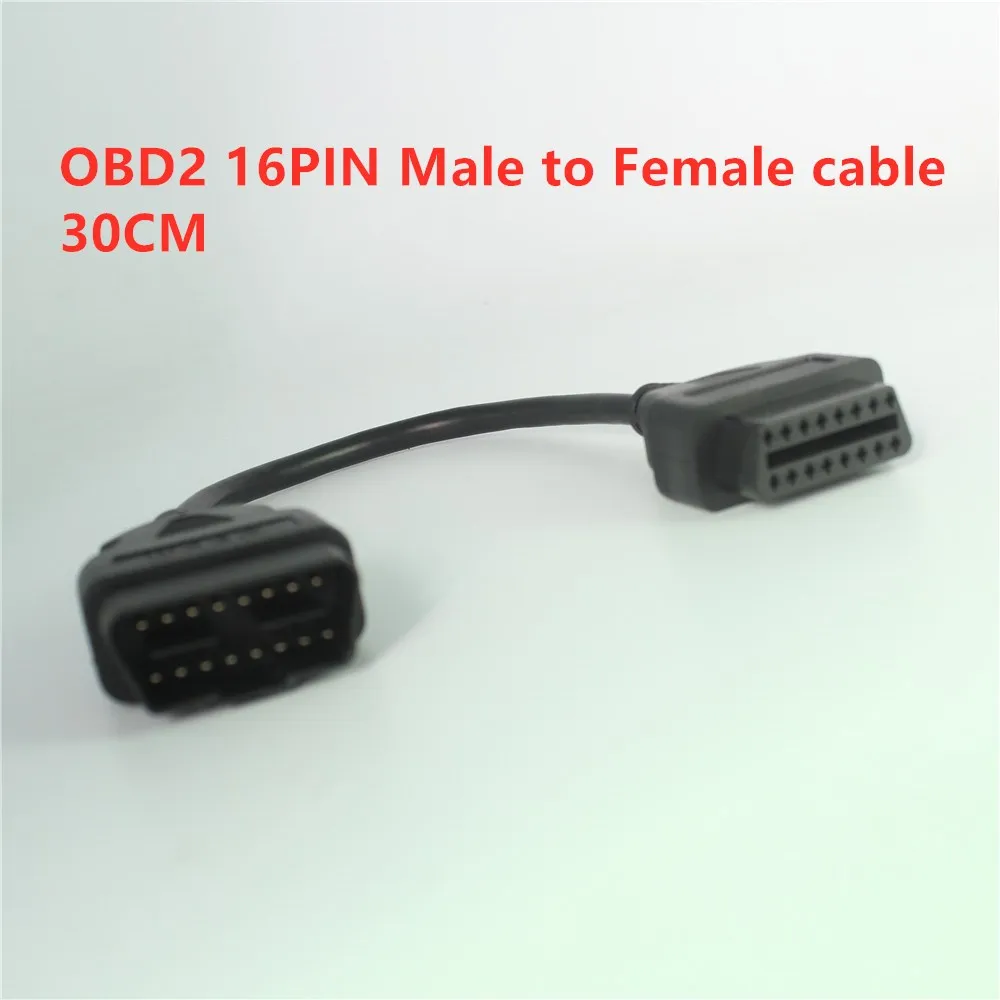 30cm Car OBD2 Extension Cable 16 Pin OBDII OBD 2 EOBD Extend 16pin Female to Male Connector for Car Diagnostic Tool