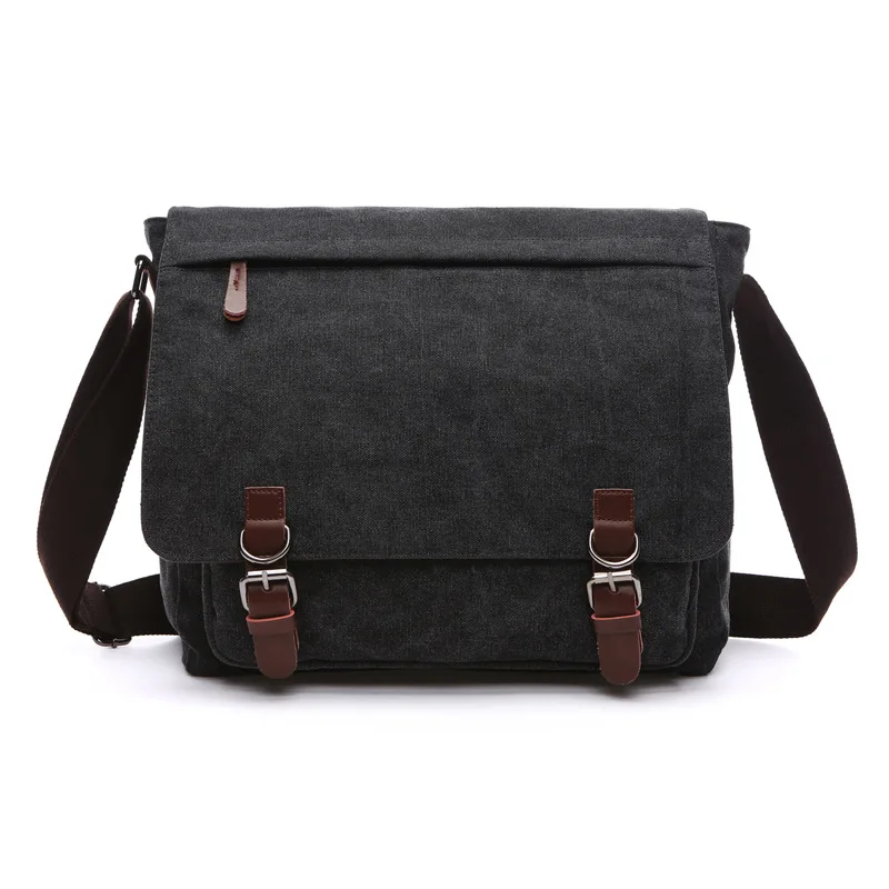 Imagem -03 - Bolsa Mensageiro de Canvas Vintage para Homens Bolsa para Laptop Bolsa de Ombro Bolsas Crossbody Retro Negócios Casual Viagem Marca