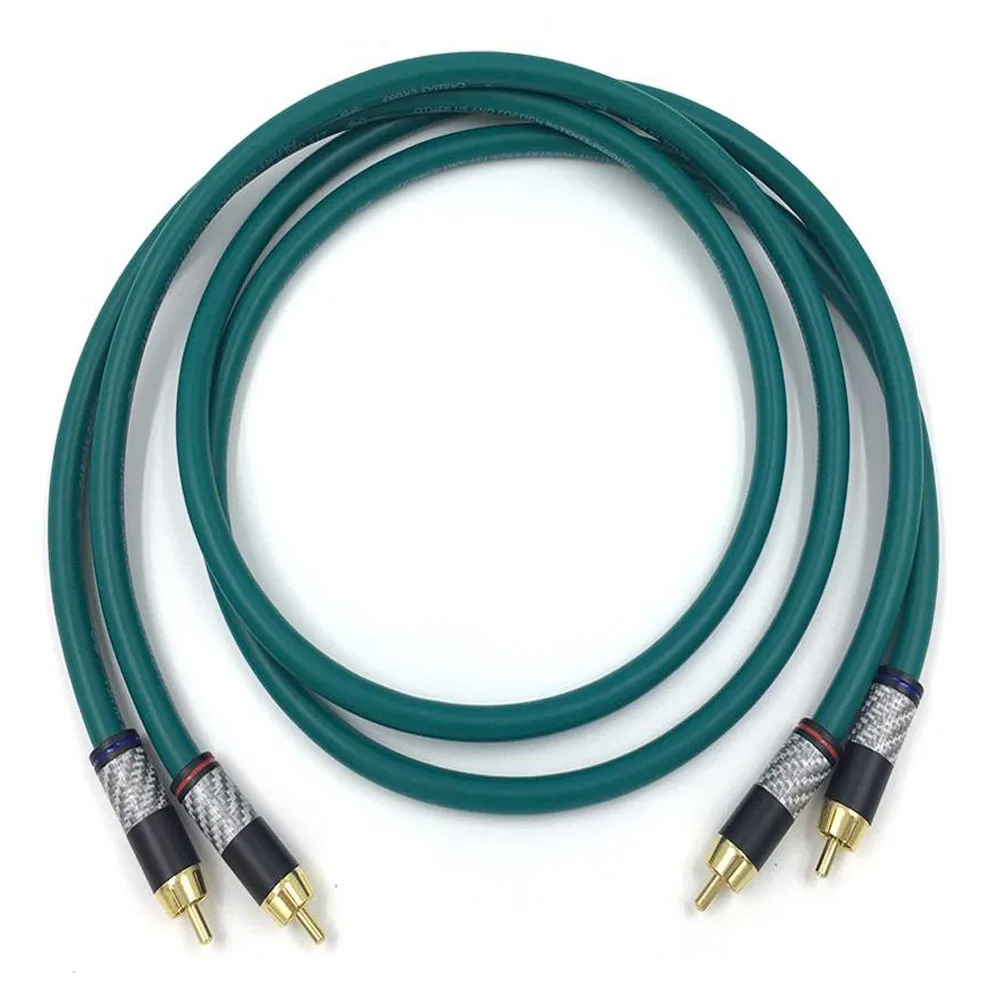 

hifi Premium Cardas RCA Audio Cable Pair 6N OFC HiFi RCA Interconnect Cable carbon fiber Conductors RCA Plug