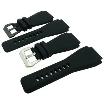 24 x 34mm 黑色橡膠皮革錶帶,適用於 Bell for Ross BR-01 和 BR-03,可自行更換黑色/銀色錶扣 10 最佳銷售 貝爾·羅斯 - №2