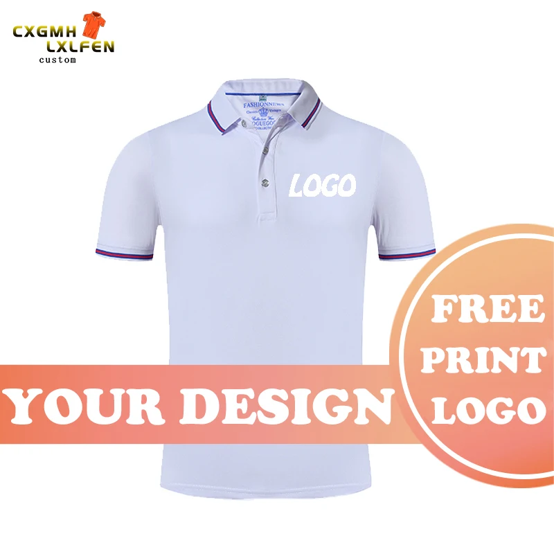 9 colors for men and women in summer can wear casual lapel short-sleeved shirt POLO shirt custom LOGO printing DIY brand text