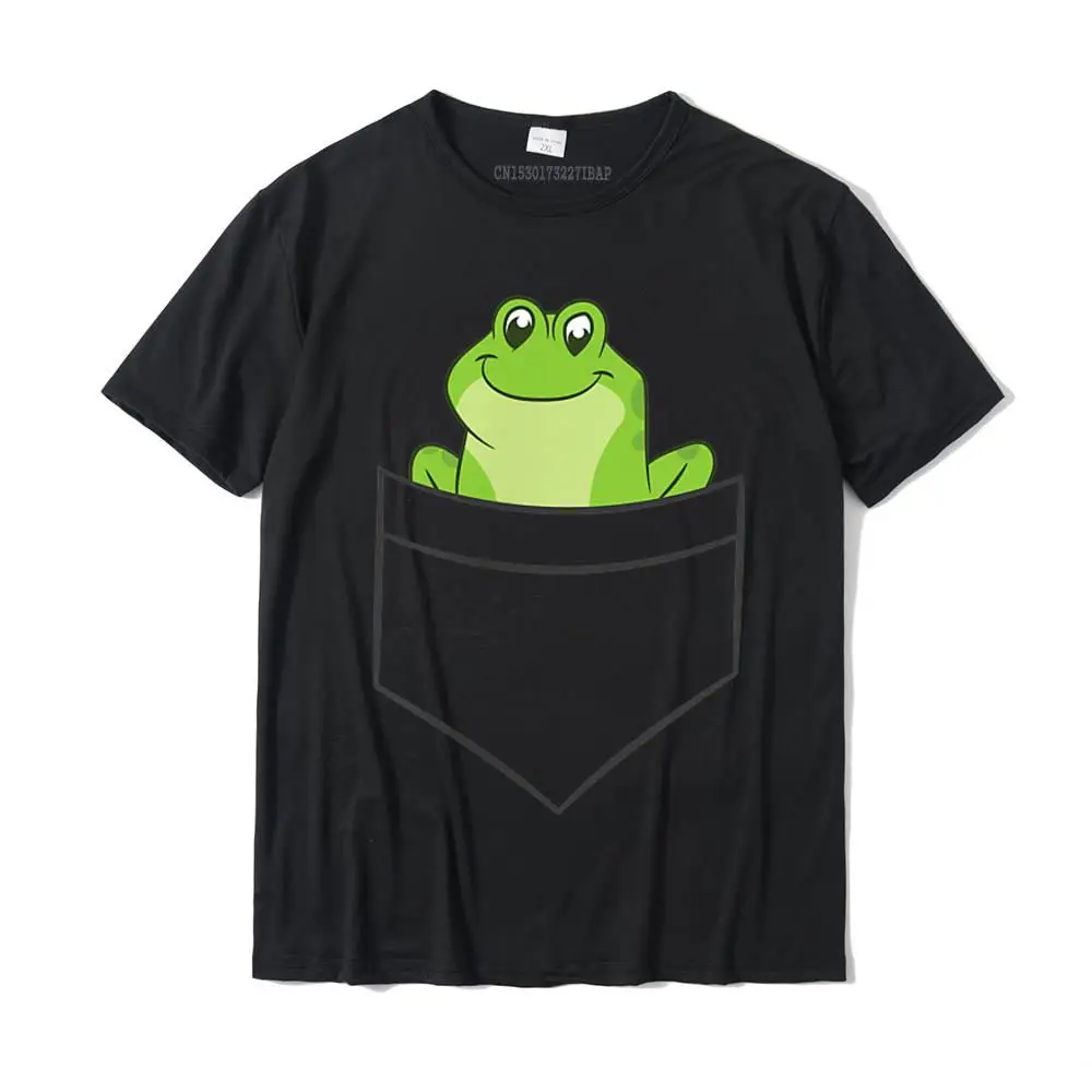 

Cute Frog In A Pocket Funny Pocket Frog T-Shirt Camisas Hombre Popular Men Tshirts Happy New Year Cotton Tees Printed