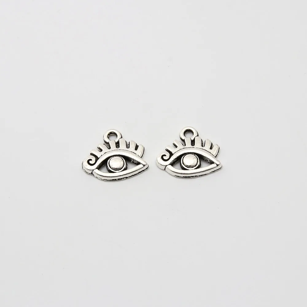 50pcs  Silver Color Beautiful Eyes Charms Eyelash Eye Pendant Jewelry Making DIY Handmade Craft Findings Accessories A3383