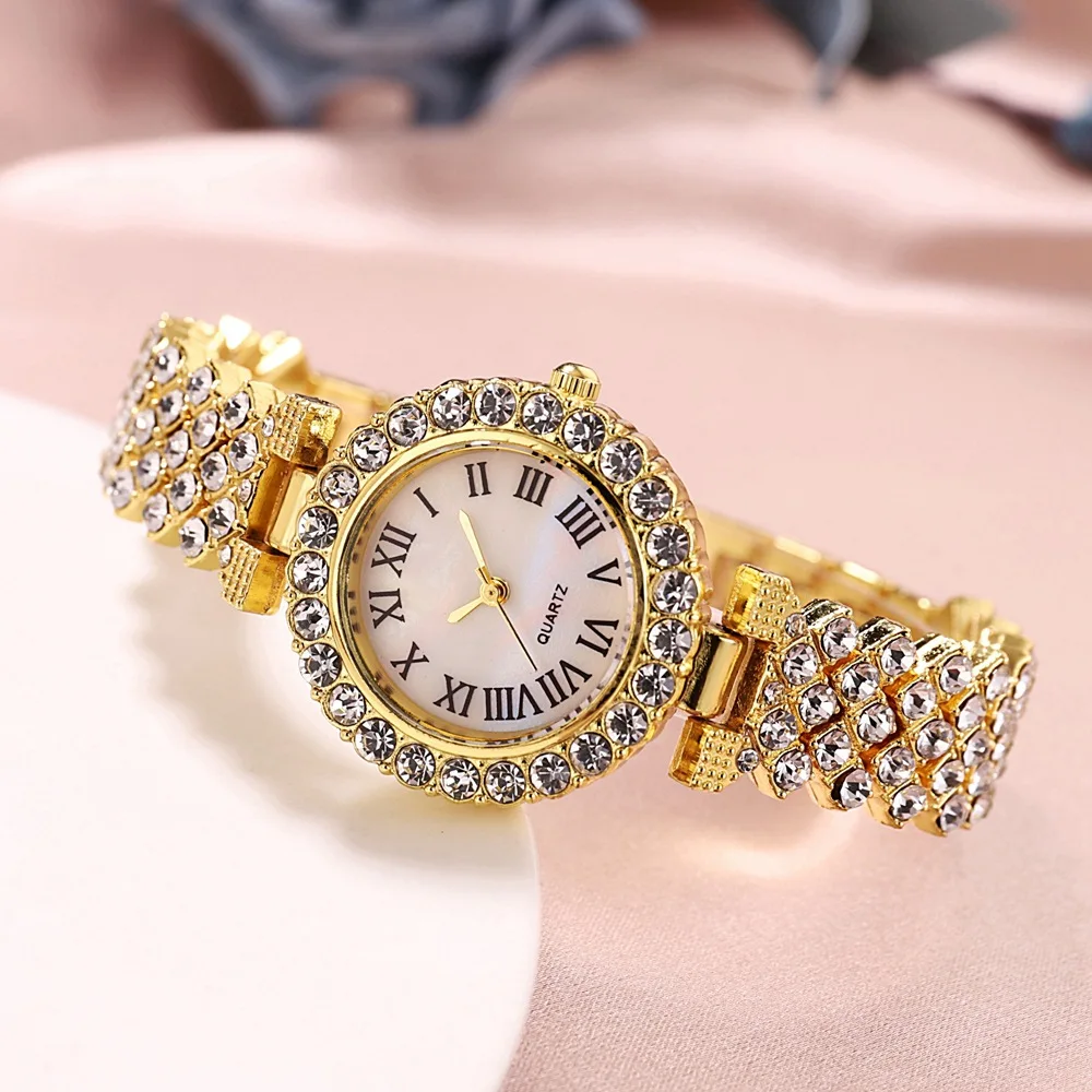 Ensemble montre et bracelet pour femme, biscuits, luxe, horloge, femme, mode, dames