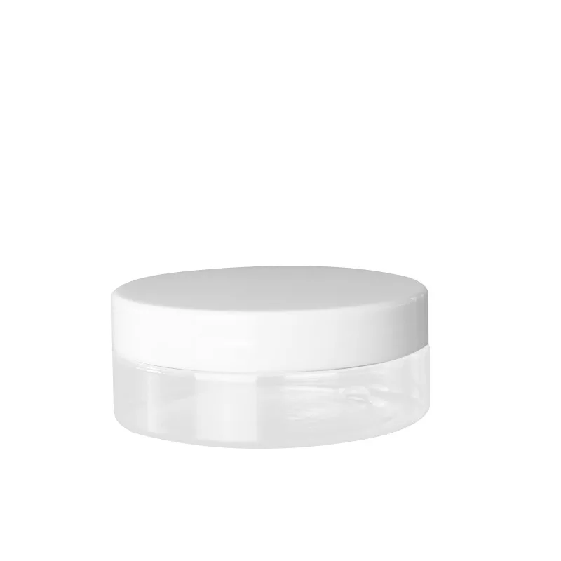 

150ml PET Clear Jar 150g Plastic Storage wtih PP Cap All transparent Cream Container Cosmetic Packaging Natural lids 5.3oz