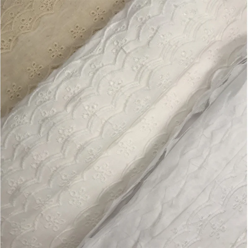 4CM Wide HOT Embroidery Cotton Lace Fabric Trim Ribbon DIY Sewing Applique Collar Ruffle Guipure Dress Wedding Cloth Decor