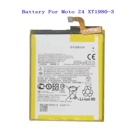 1x 3600mAh / 13.7Wh KZ40 Replacement Battery For Motorola Moto Z4 XT1980-3 Batteries