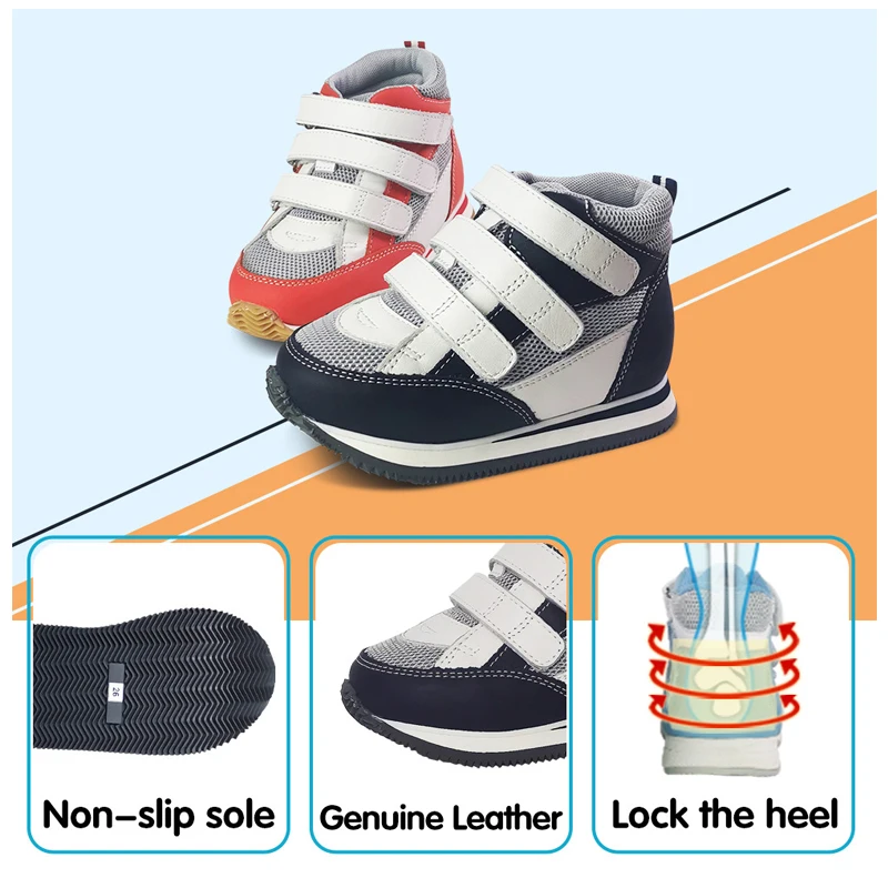 Scarpe per bambini ragazzi in vera pelle ortopedica piedi piatti calzature bambino primavera autunno terapia inversa Pronator stivali per bambini