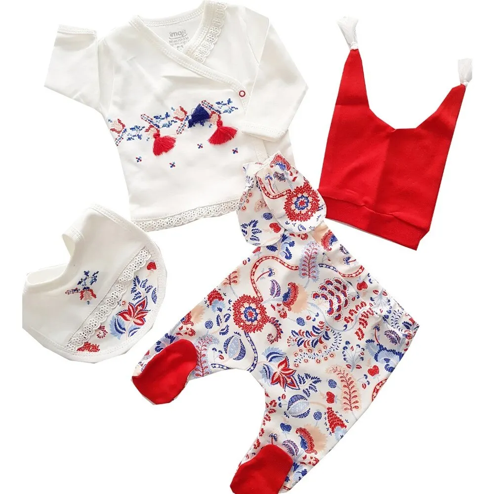 

Baby Girl Boy Babies Newborn Clothing 5-pcs Hospital Outlet Custom Fabric Antibacterial Babies Healthy Safe Outfit Sets Dresses