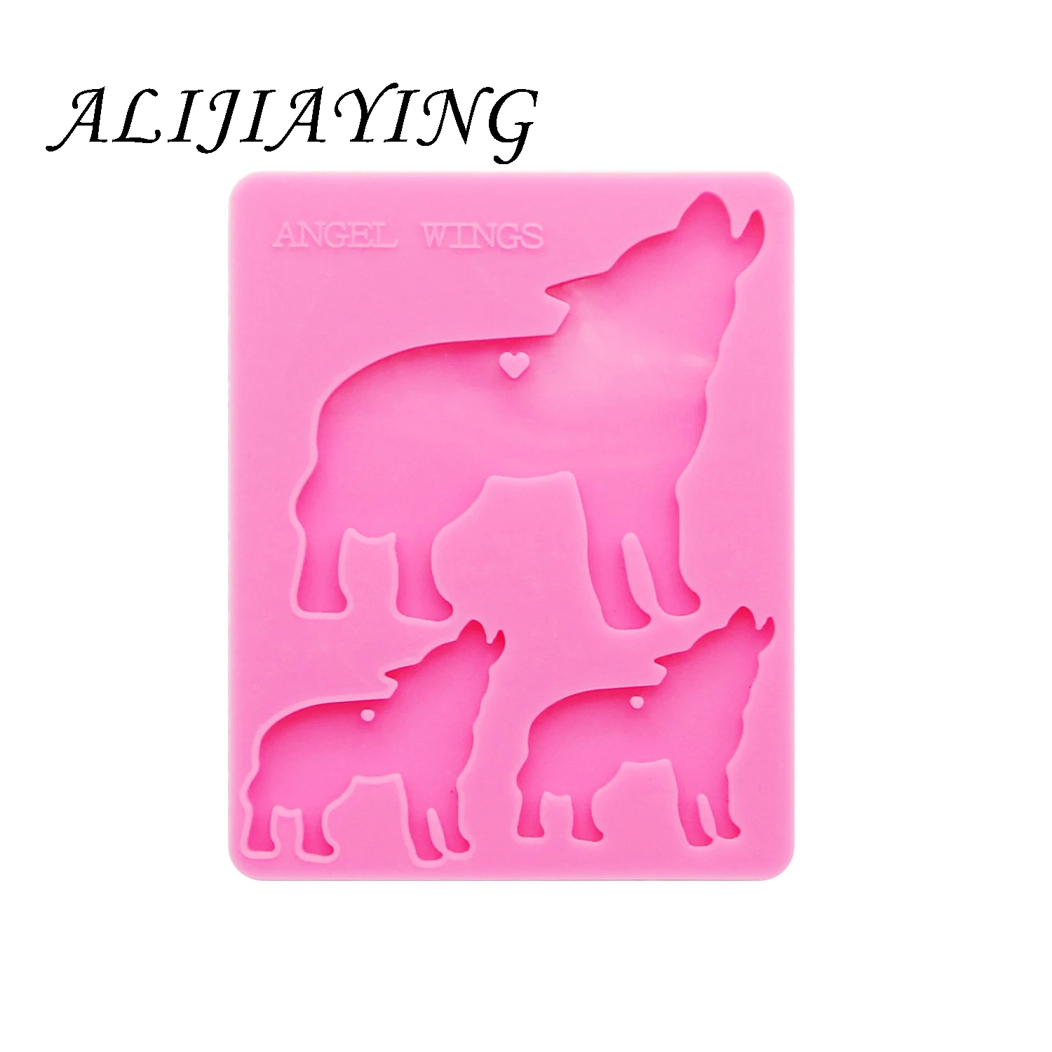 Wolf family silicone mold resin epoxy resin molds for jewelry DIY silicone keychain mould  DY0164