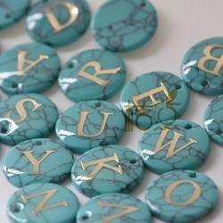 DIY Supply-Dyed Synthetic Stone Alphabet - Enamelled - Alphabet - Letter - Round 15mm (G284)