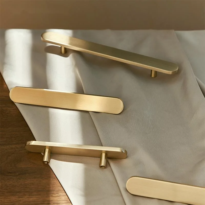 Gold Rounded Shape Furniture Handle and Knob T-bar For Cabinets And drawers Dresser Door Knobs Pull Furniture Hardware