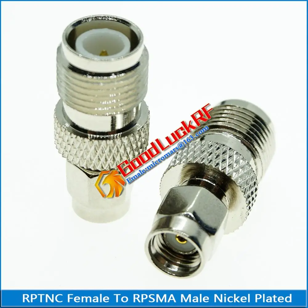 1X Stuks RP-TNC Rptnc Rp Tnc Female Naar RP-SMA Rpsma Rp Sma Stekker Rptnc-Rpsma Nikkel Rechte Coax rf Connector Adapters