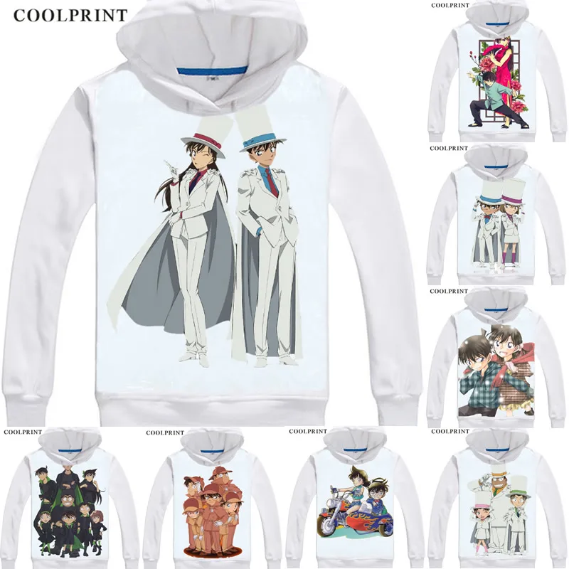 

Detective Conan Meitantei Kudou Shinichi Mouri Ran Haibara Ai Anime Cosplay Custom Pullover Sweatshirt Hoodie Classic Printed