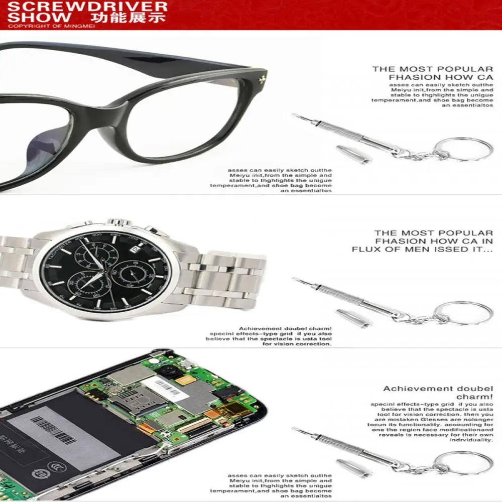 Stahl brille Schrauben dreher Brillen schrauben dreher Uhr Reparatur satz mit Schlüssel bund tragbare Handwerkzeuge Präzisions schrauben dreher Werkzeuge