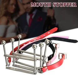 Stainless Steel Tongue Cangue Restraints Open Mouth Stuffer Gag Sex Supplies AC