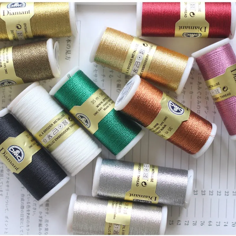 35M DMC Thread Metal Embroidery Thread Gold And Silver Thread  Hand - made Accessories Woven Accessories