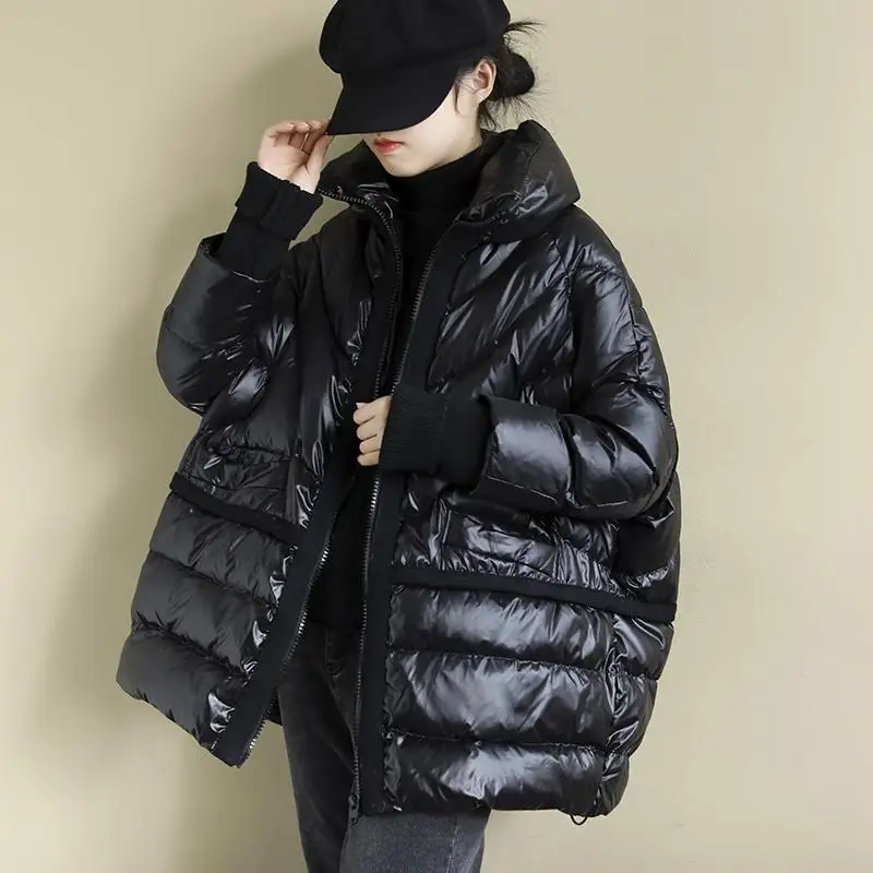 2021 New Winter Warm Jacket Women Fashion Korean Style White Duck Feather Stand-up Collar Down Jacket Women\'s Clothing K1489