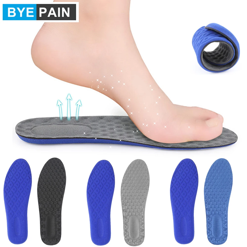 

1Pair Sports Elastic Cotton Insoles Sweat Absorbent Shock Absorption Running Insoles Anti-slip Cushioning Massage Insole Pads