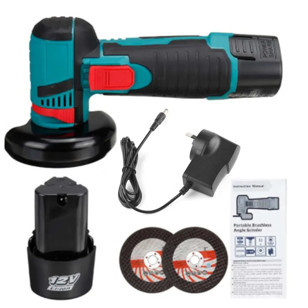 

Mini Brushless Angle Grinder With Rechargeable Lithium Battery Cordless Polishing Machine Diamond Cutting Power Tool 12V 500W