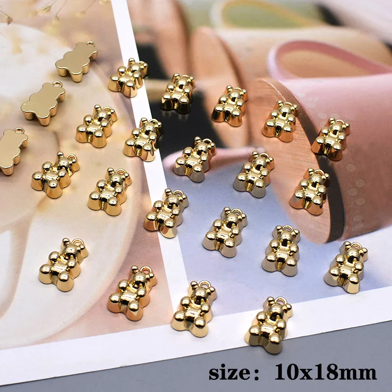 10pcs 18X10mm Mini Bear Charm Jewelry Charms Pendant Alloy Bear Charms Pendant For Jewelry Making Cute Earrings Necklaces