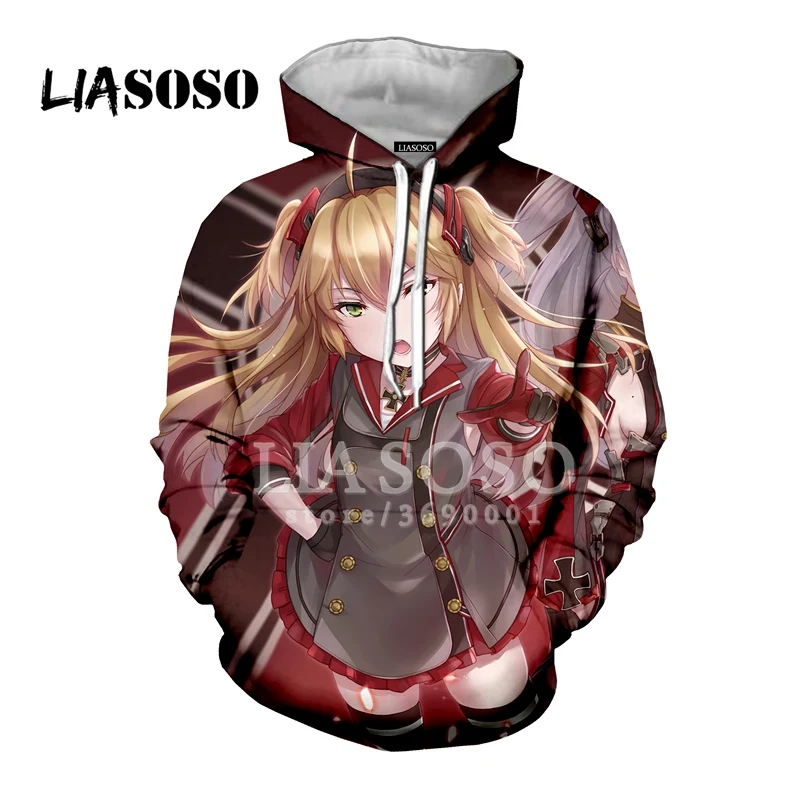 LIASOSO 3D Print Women Men Japan Anime Azur Lane Kawaii Girls Hooded Hoodies Sweatshirts Pullover Harajuku Streetwear X2440