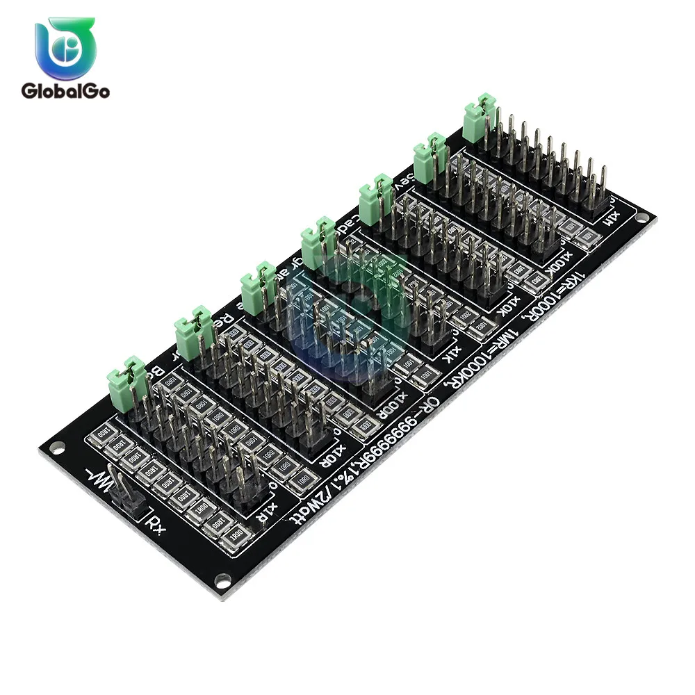 Resistência SMD ajustável Slide Resistor Board, 7 Sete Década, 1R-9999999R, Step Precisão, 1R, 1%, 1/2 Watt Módulo, 200V