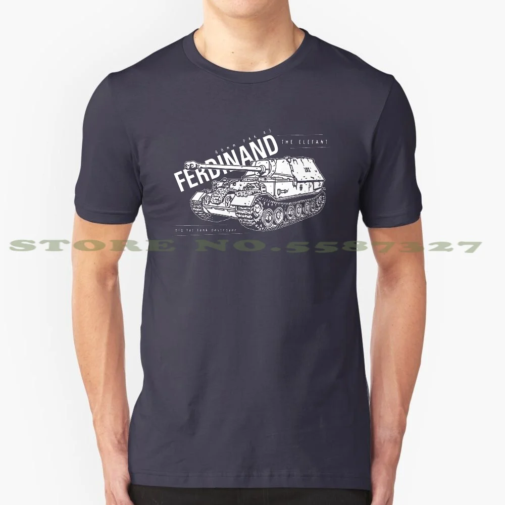 Ferdinand Tank Destroyer 100% Cotton T-Shirt Tank Destroyer Elefant 2 Two Ww2 German Military Germany Land Power Mobile Armor