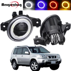 2in1 Car Right + Left LED Fog Light Assembly Angel Eye Daytime Running Lamp DRL 30W 8000LM 12V For Nissan X-Trail T30 2001-2006