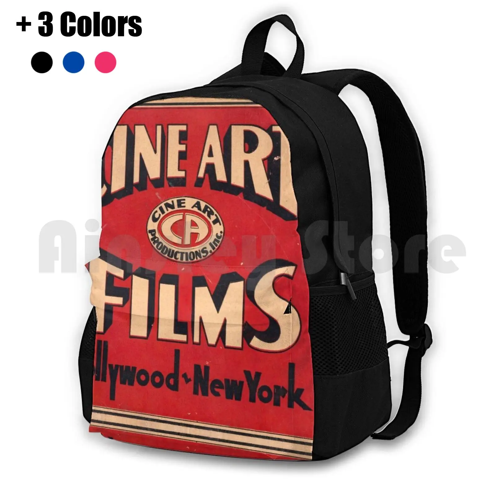 Cine Art Films Hollywood-New York Outdoor Hiking Backpack Riding Climbing Sports Bag 1920s 16mm 16mm Film Silent Film Art Home