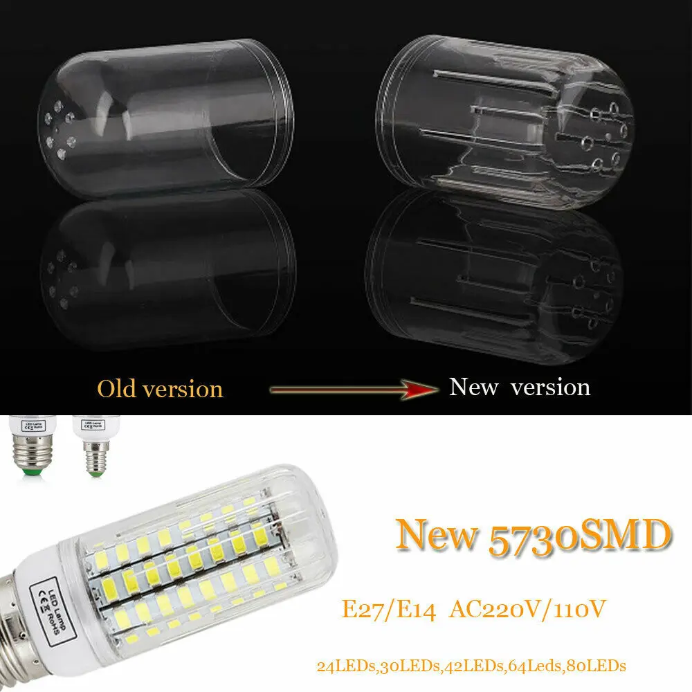 Bombillas LED de mazorca de maíz para decoración del hogar, luz LED E27, B22, E14, 5730 SMD, 24LEDs-165LED, ampolla de 110V y 220V, 1 ud.