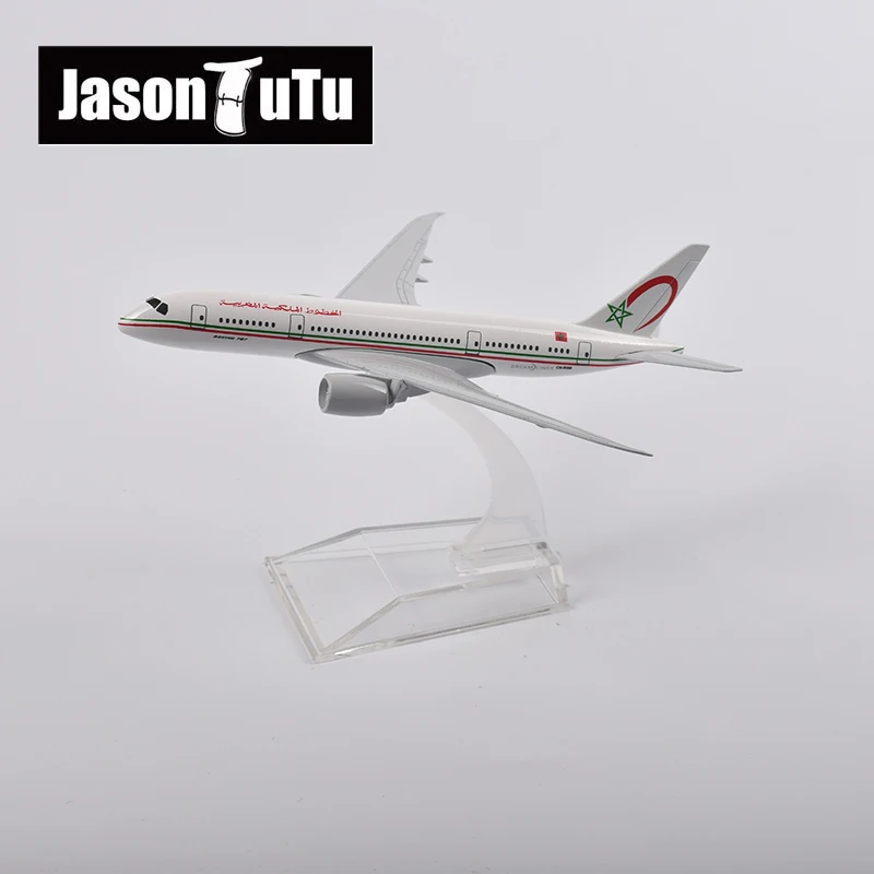 JASON TUTU-Avión de juguete de Metal fundido a presión, modelo de avión de 16cm, Royal Air Maroc Boeing 787, escala 1/400