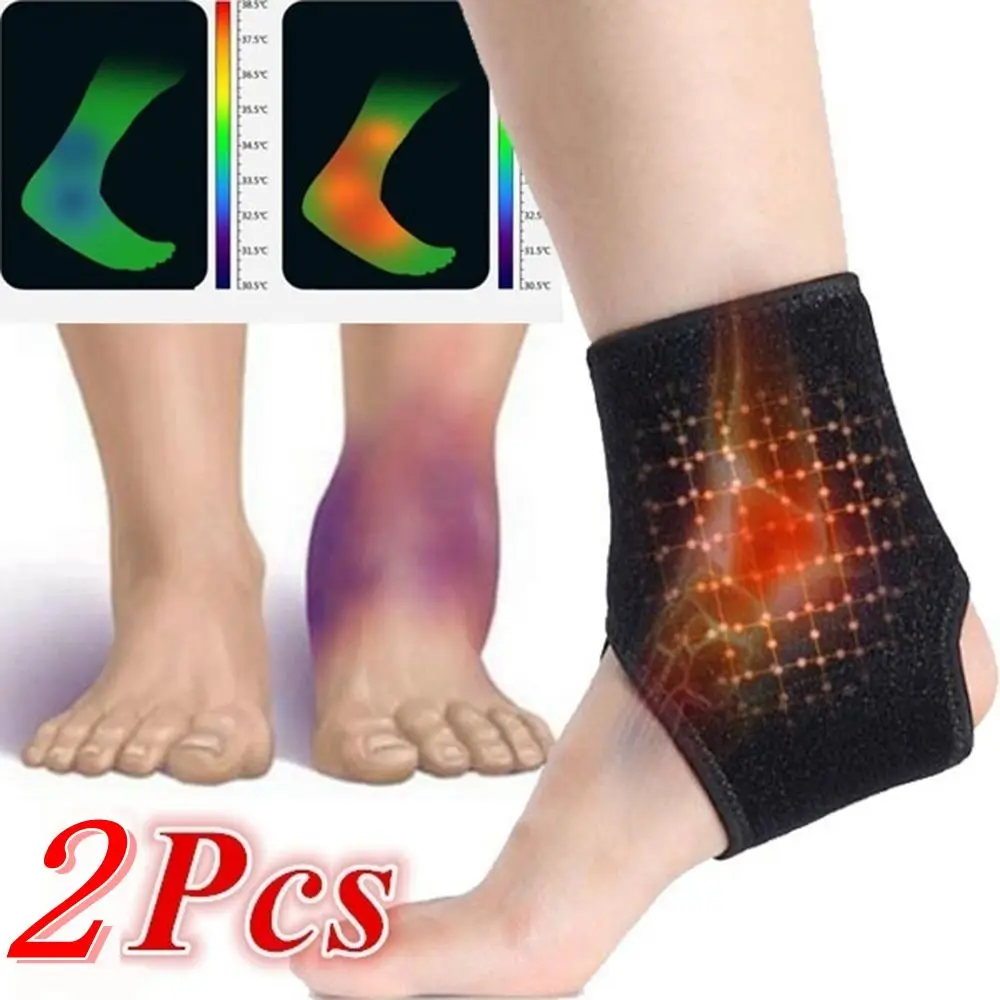 1 Pair Self heating Magnetic Therapy Compression Straps Ankle Support Protector Foot Pad Health Care Brace Wrap Belt